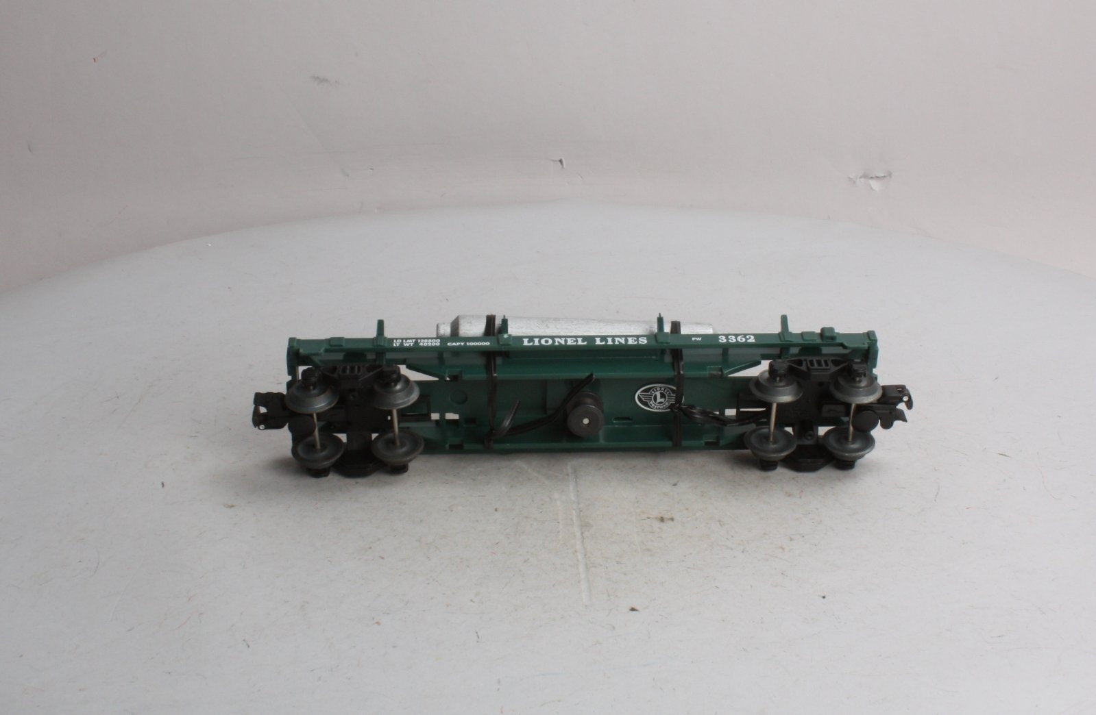 Lionel 6-19878 O Operating Helium Tank Dump Flatcar #3362