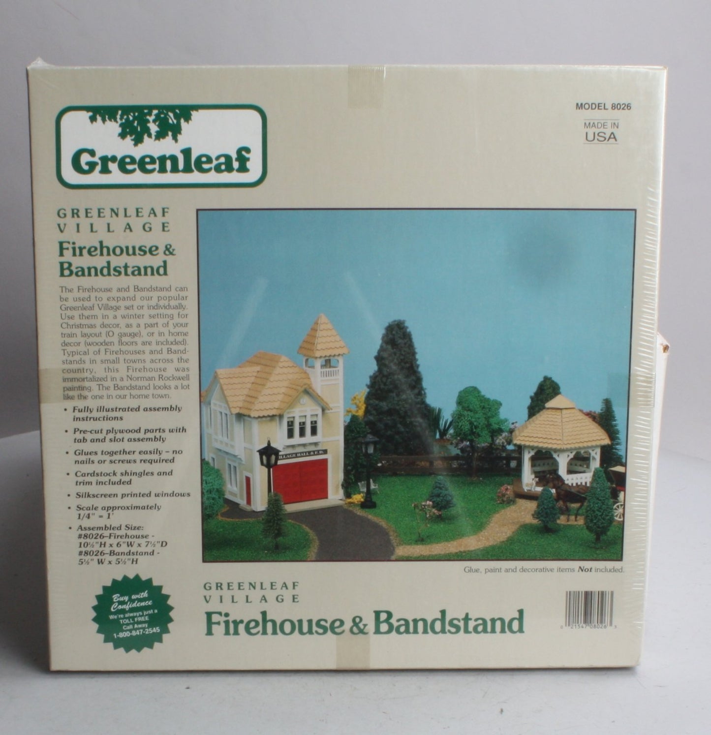 Greenleaf 8026 O Scale Firehouse & Bandstand Building Kit