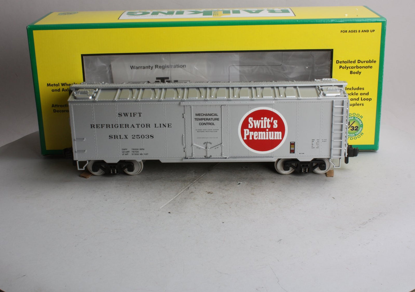 MTH 70-78003 G Scale Swift's Premium Reefer Car #25038/25099