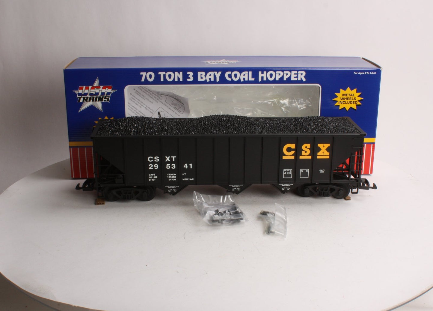 USA Trains R14011 G CSX 3-Bay Coal Hopper #295341