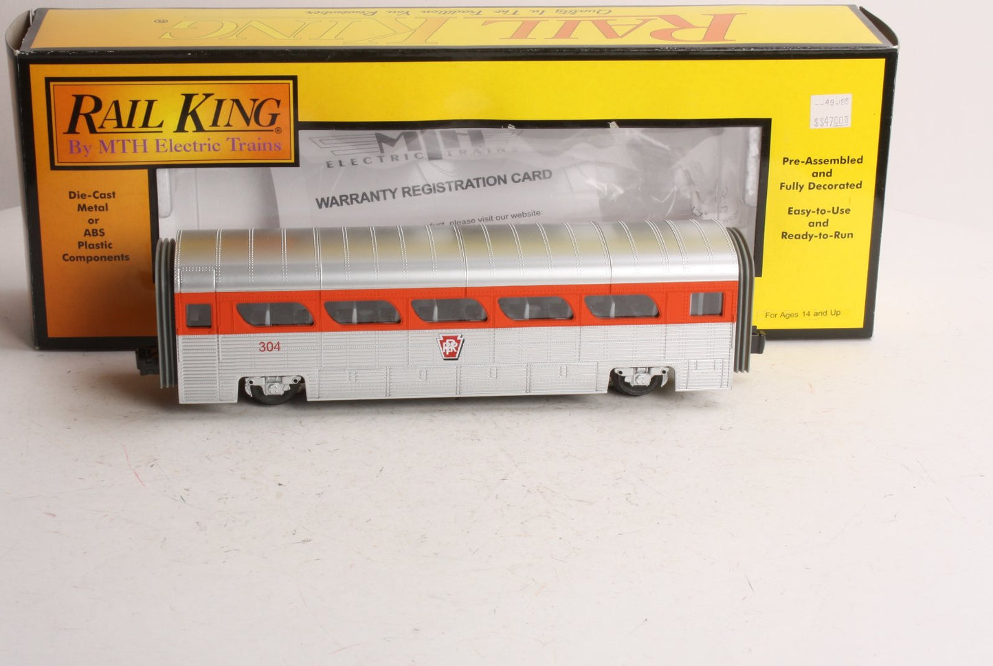 MTH 30-6173 Pennsylvania Aerotrain Coach Car #304