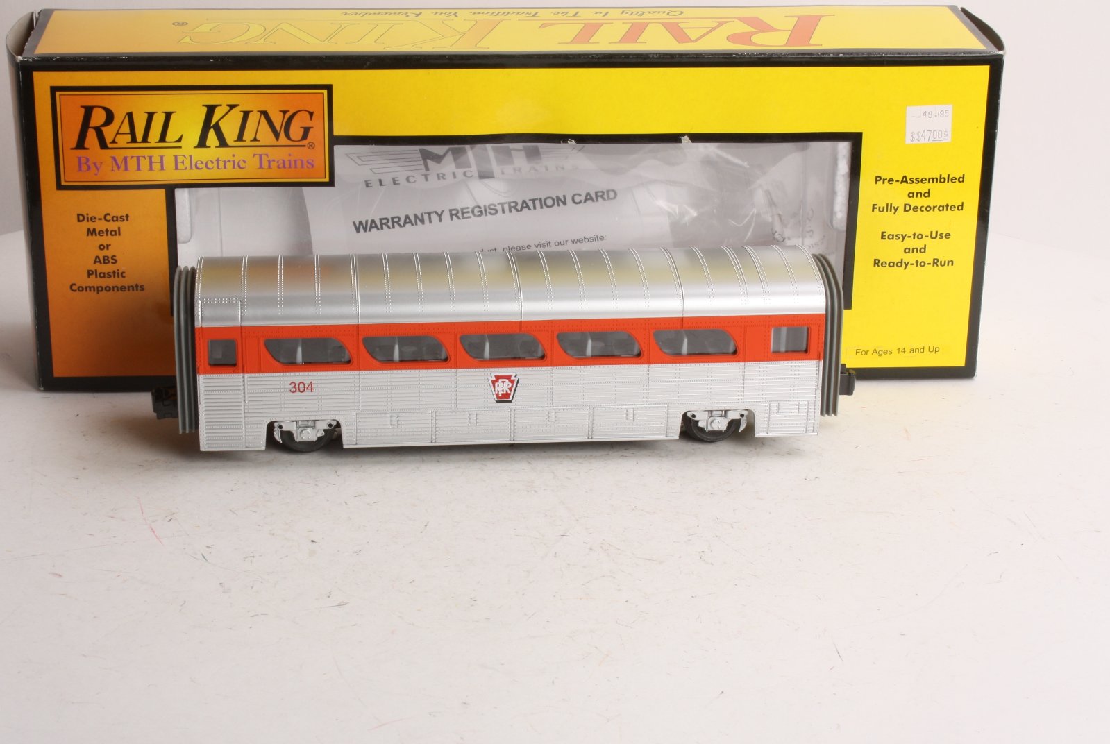 MTH 30-6173 Pennsylvania Aerotrain Coach Car #304
