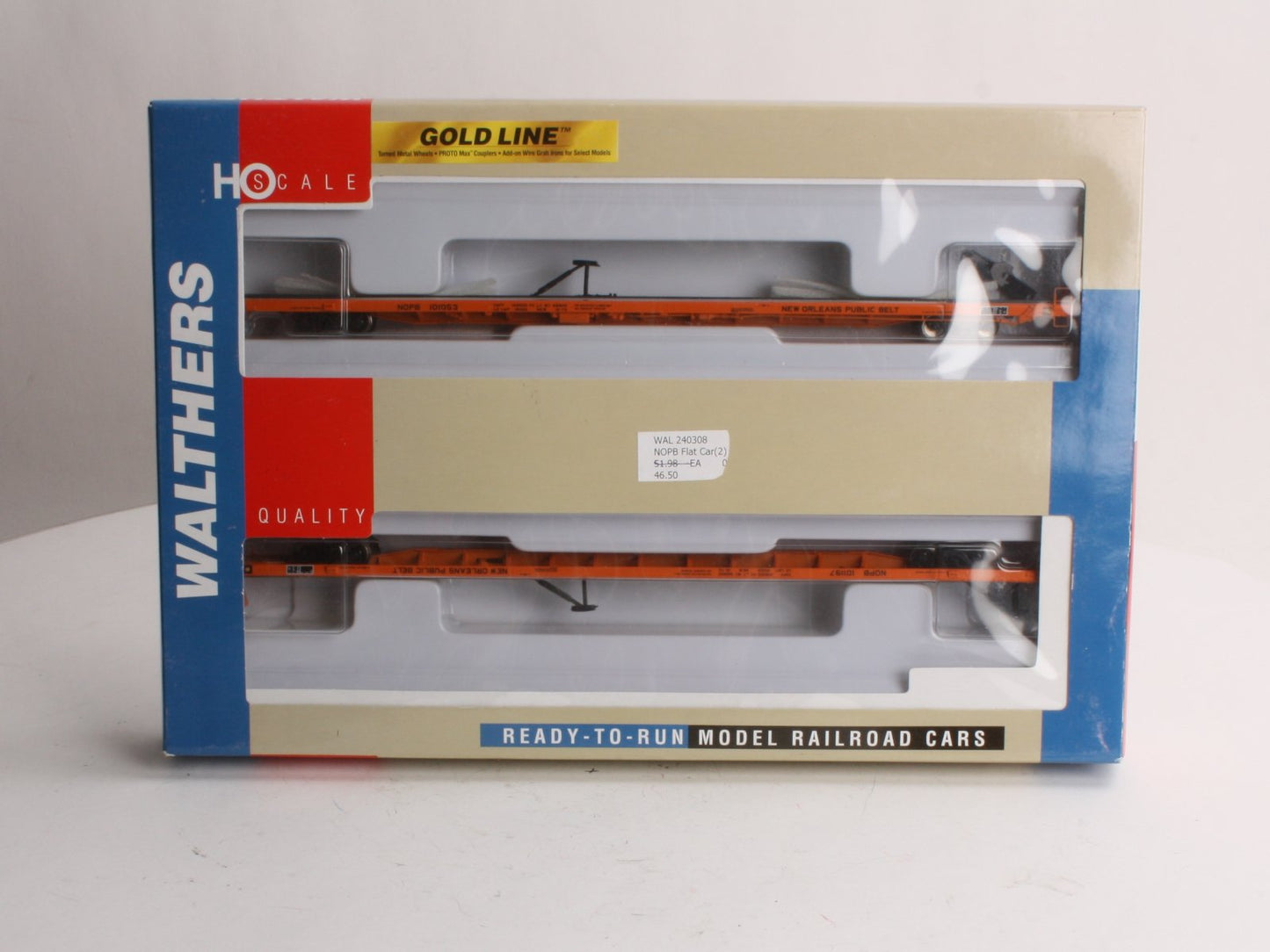 Walthers 932-240308 HO NOPB 89' Flush Deck Flat Car (Box of 2)