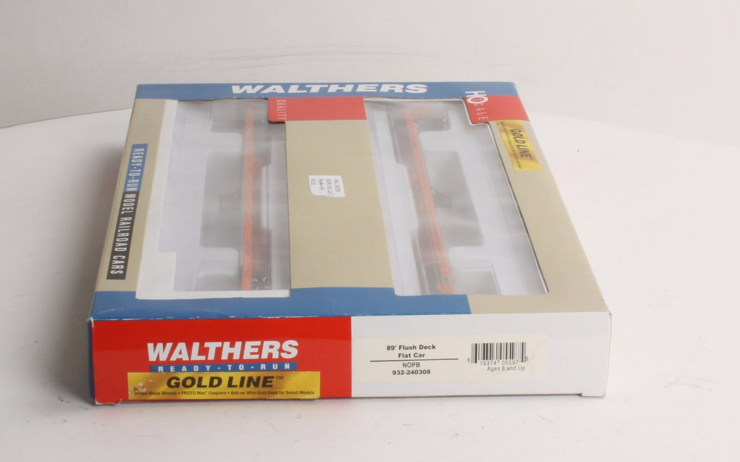 Walthers 932-240308 HO NOPB 89' Flush Deck Flat Car (Box of 2)