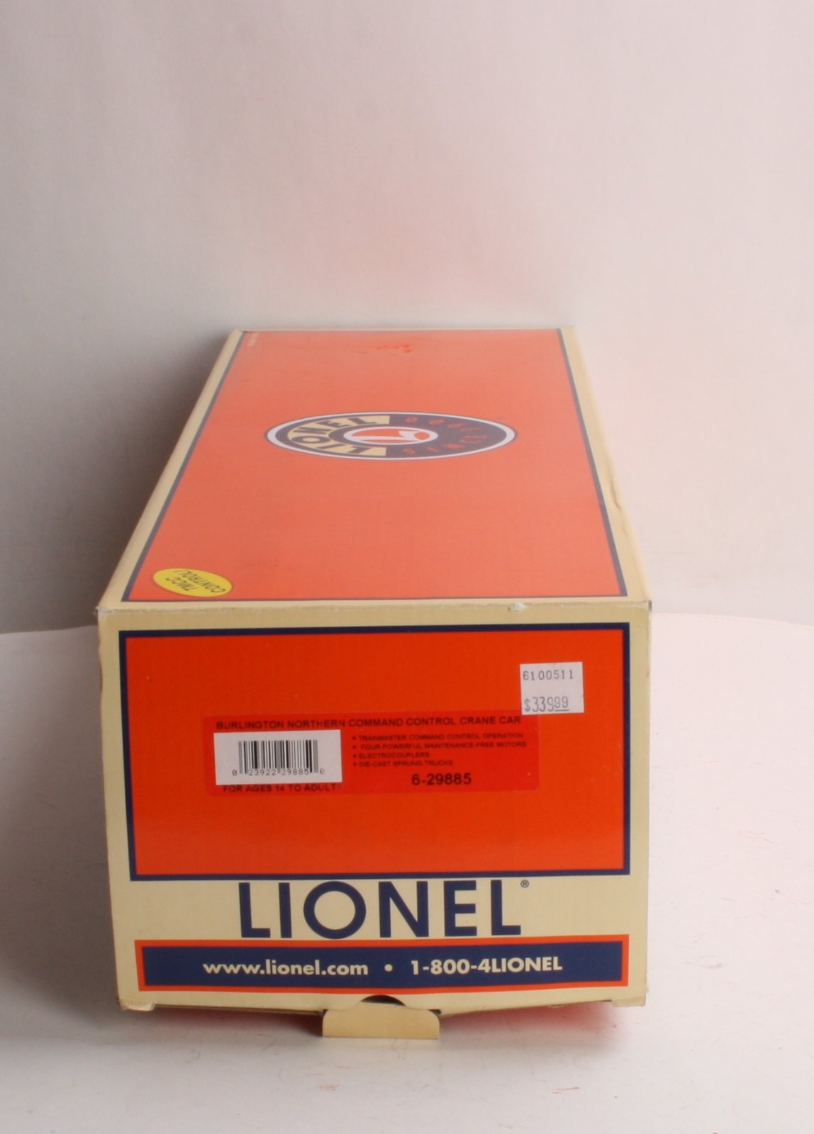 Lionel 6-29885 Burlington Northern Operating Crane Car