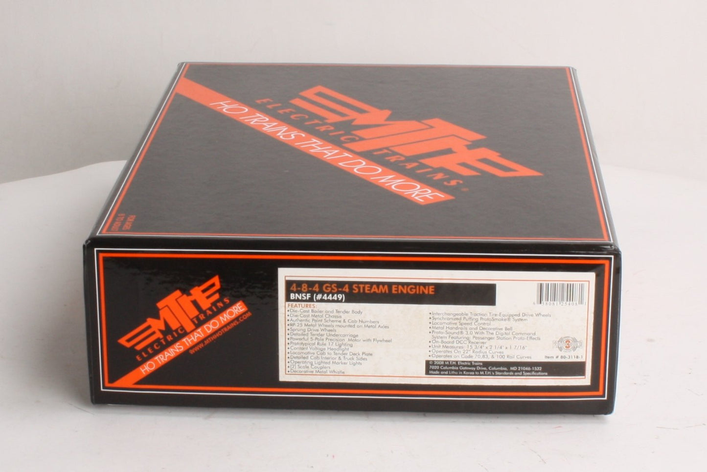 MTH 80-3118-1 HO Scale BNSF GS-4 4-8-4 Steam Locomotive #4449 w/ PS 3.0