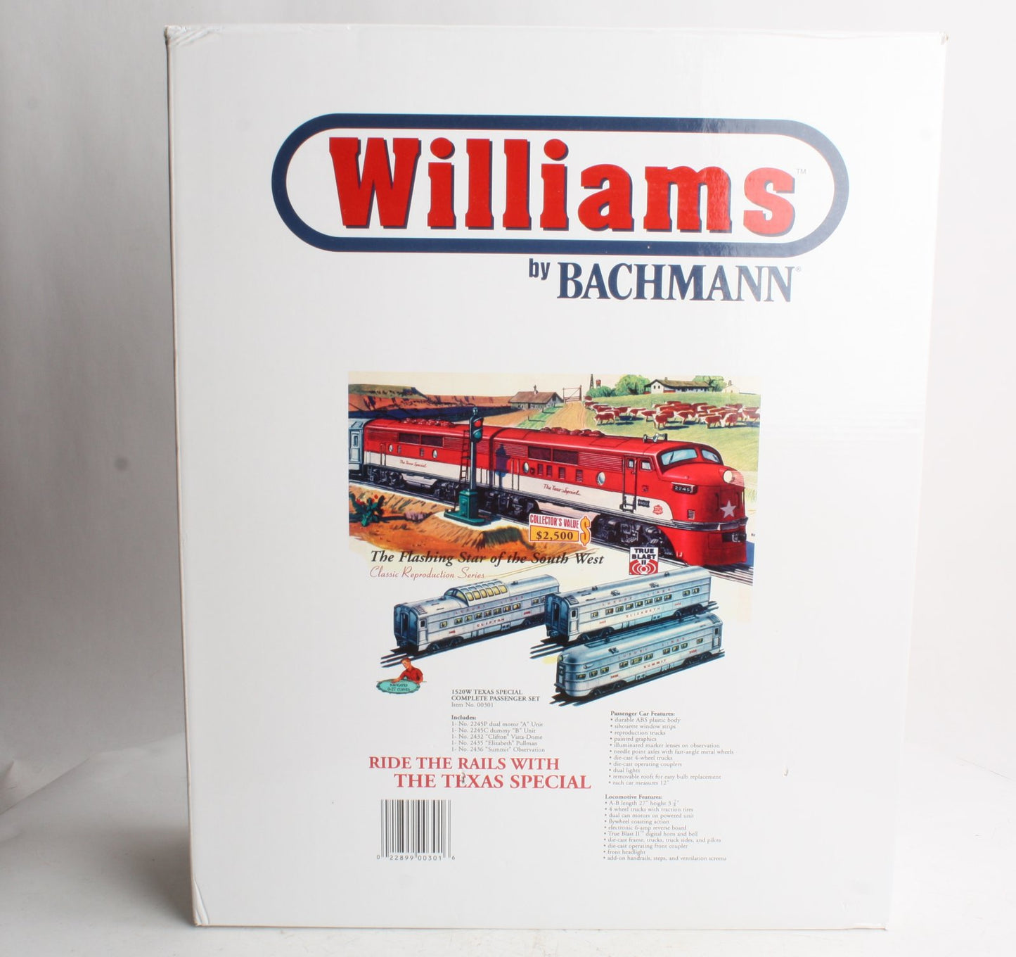 Williams 00301 Texas Special F3 AB O Gauge Diesel Passenger Train Set