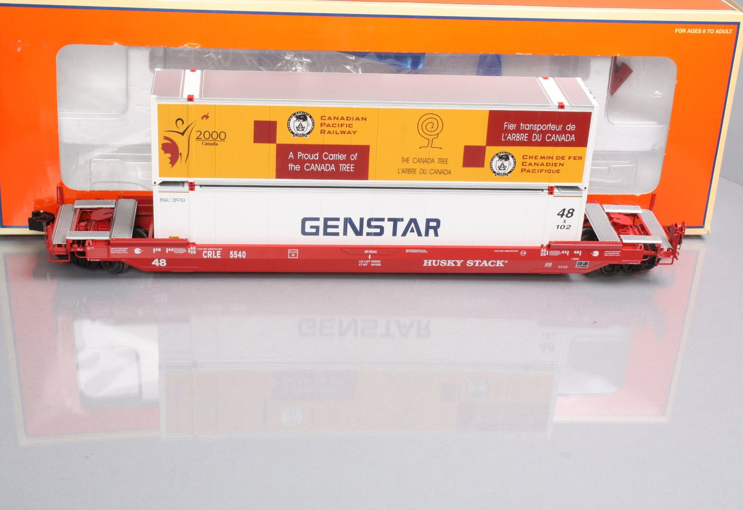 Lionel 6-27520 O Gauge Coe Rail Husky Stack w/Containers
