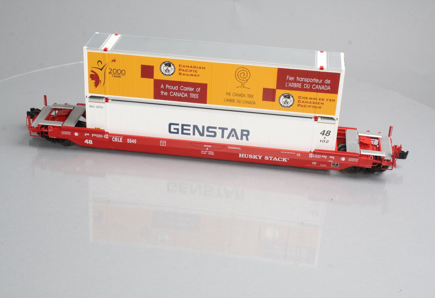 Lionel 6-27520 O Gauge Coe Rail Husky Stack w/Containers