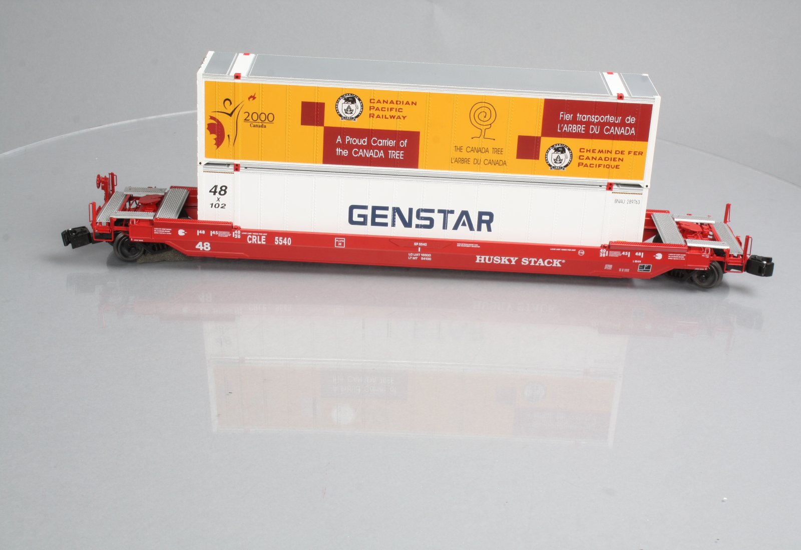 Lionel 6-27520 O Gauge Coe Rail Husky Stack w/Containers