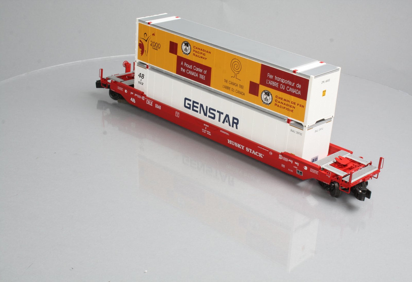 Lionel 6-27520 O Gauge Coe Rail Husky Stack w/Containers