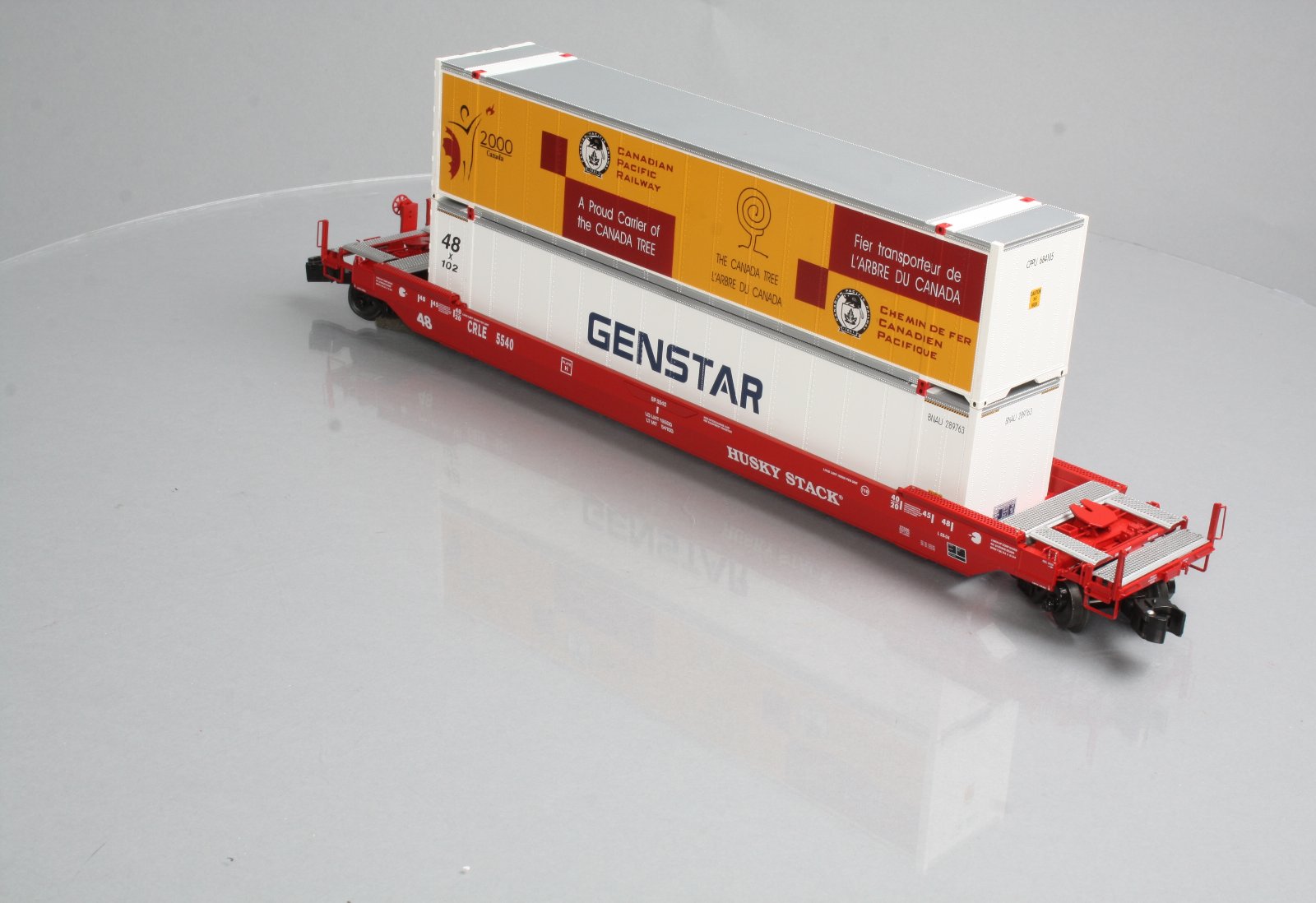 Lionel 6-27520 O Gauge Coe Rail Husky Stack w/Containers