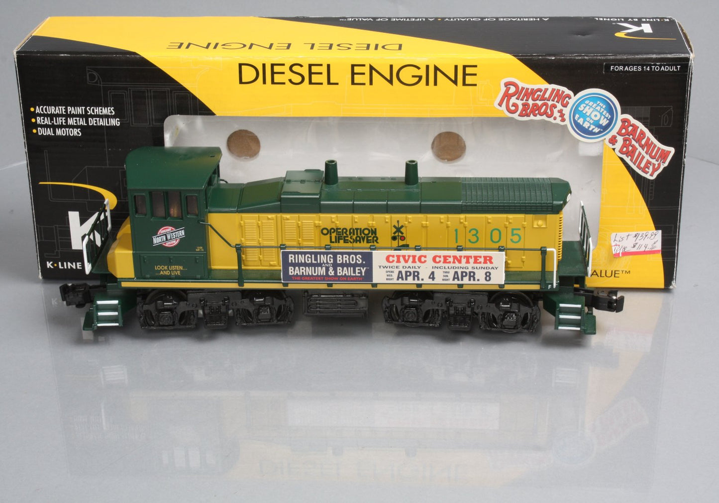 Lionel 6-21692 O CNW MP-15 Diesel Locomotive w/ Ringling Bros. Banner #1305