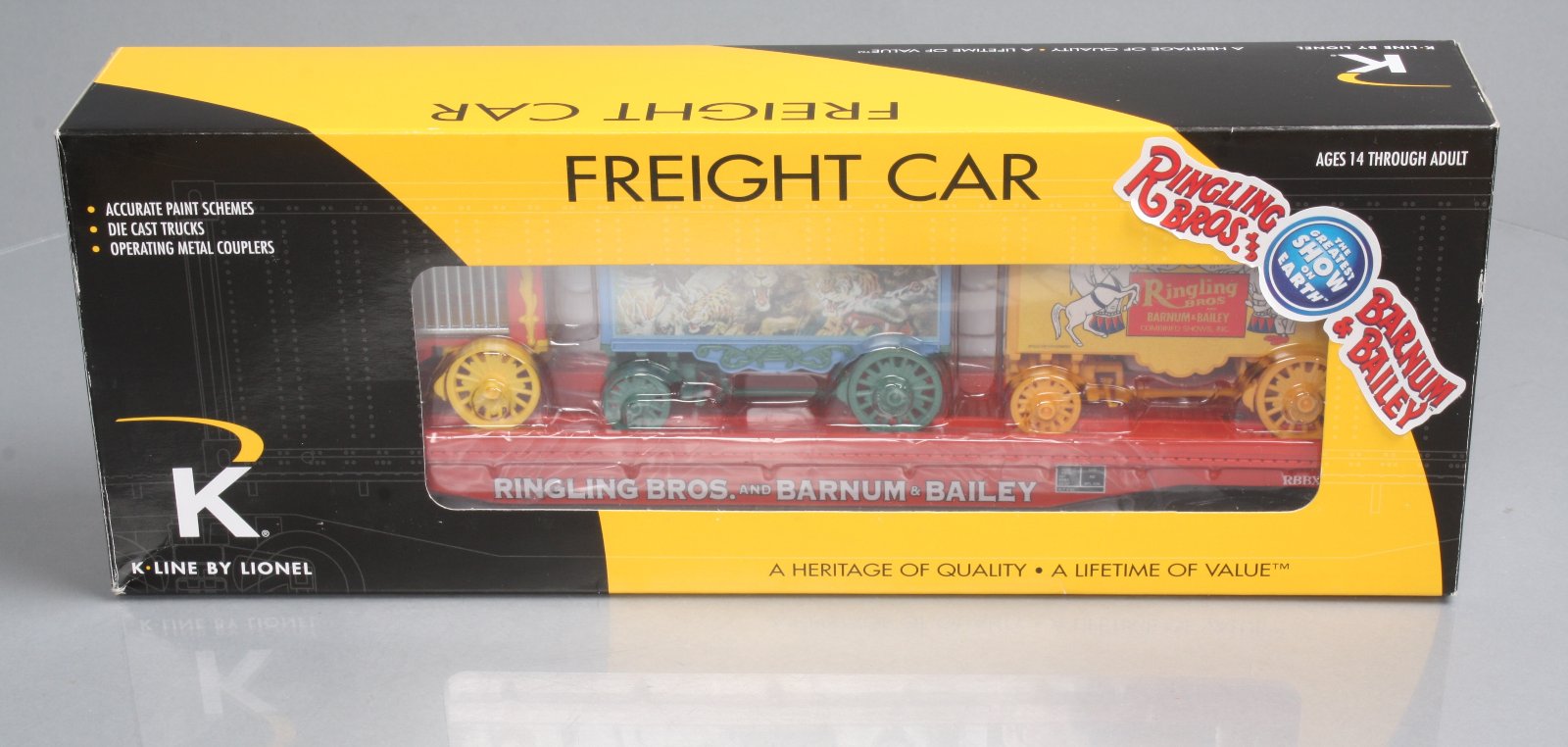 Lionel 6-22498 Ringling Bros. Flatcar with 3 Circus Wagons #76