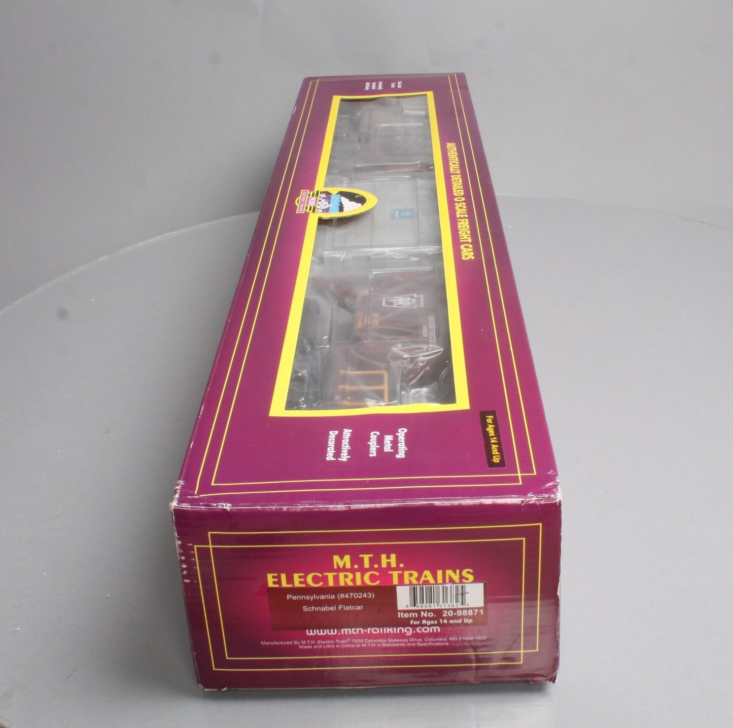MTH 20-98871 Pennsylvania Schnabel Flatcar