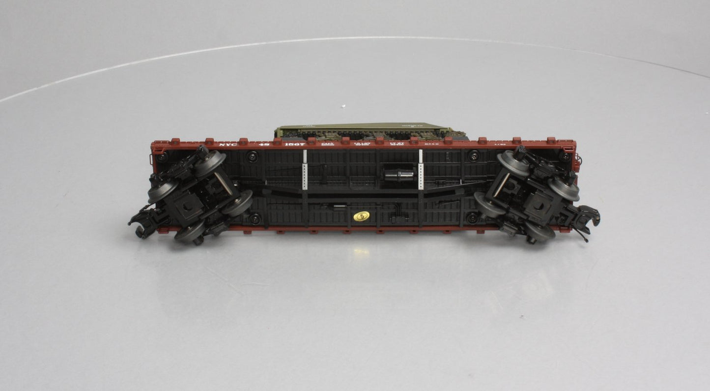 MTH 20-98741 50-TON 41' Wood Flat Car w/Sherman Tank