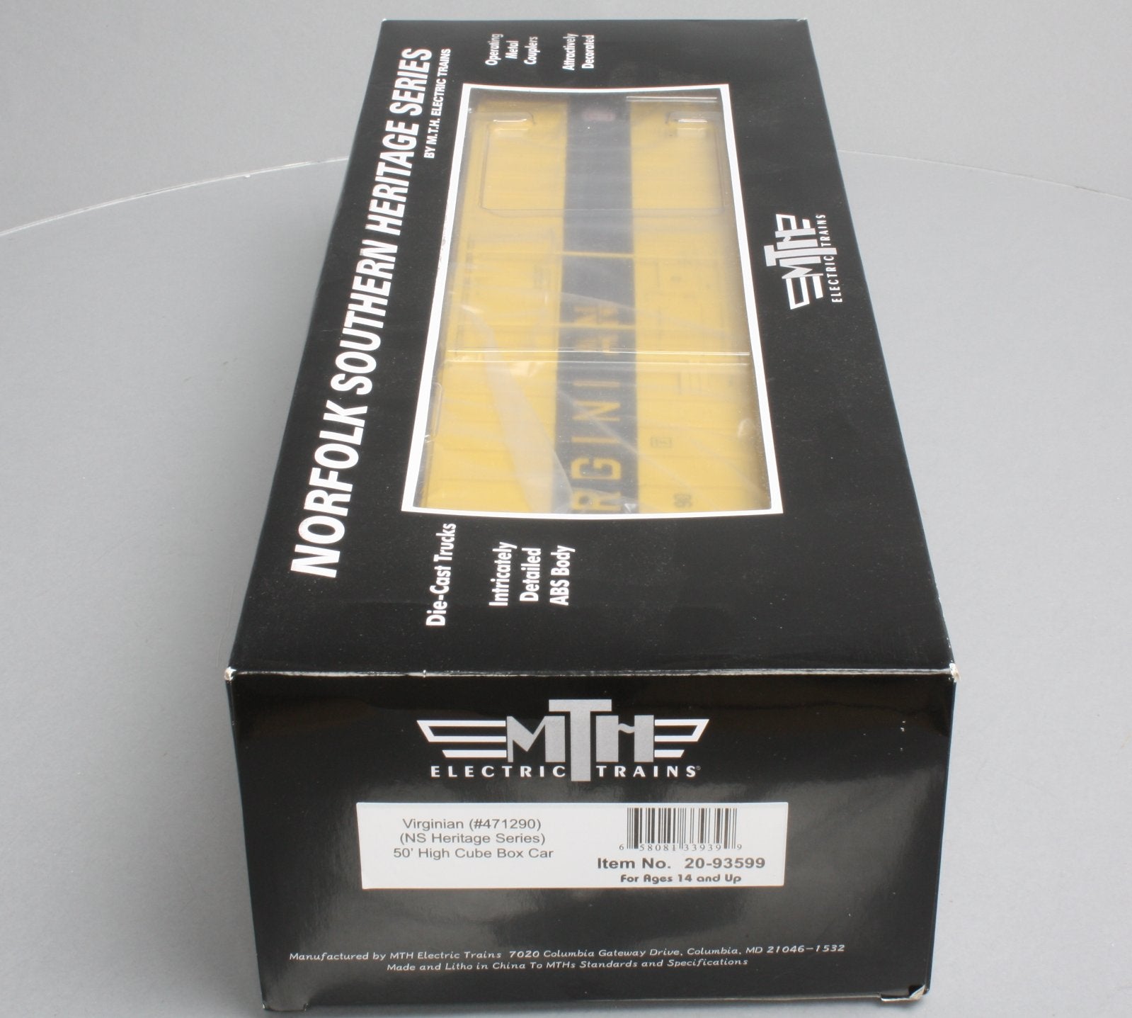 MTH 20-93599 O Virginian 50' Hi-Cube Boxcar #471290