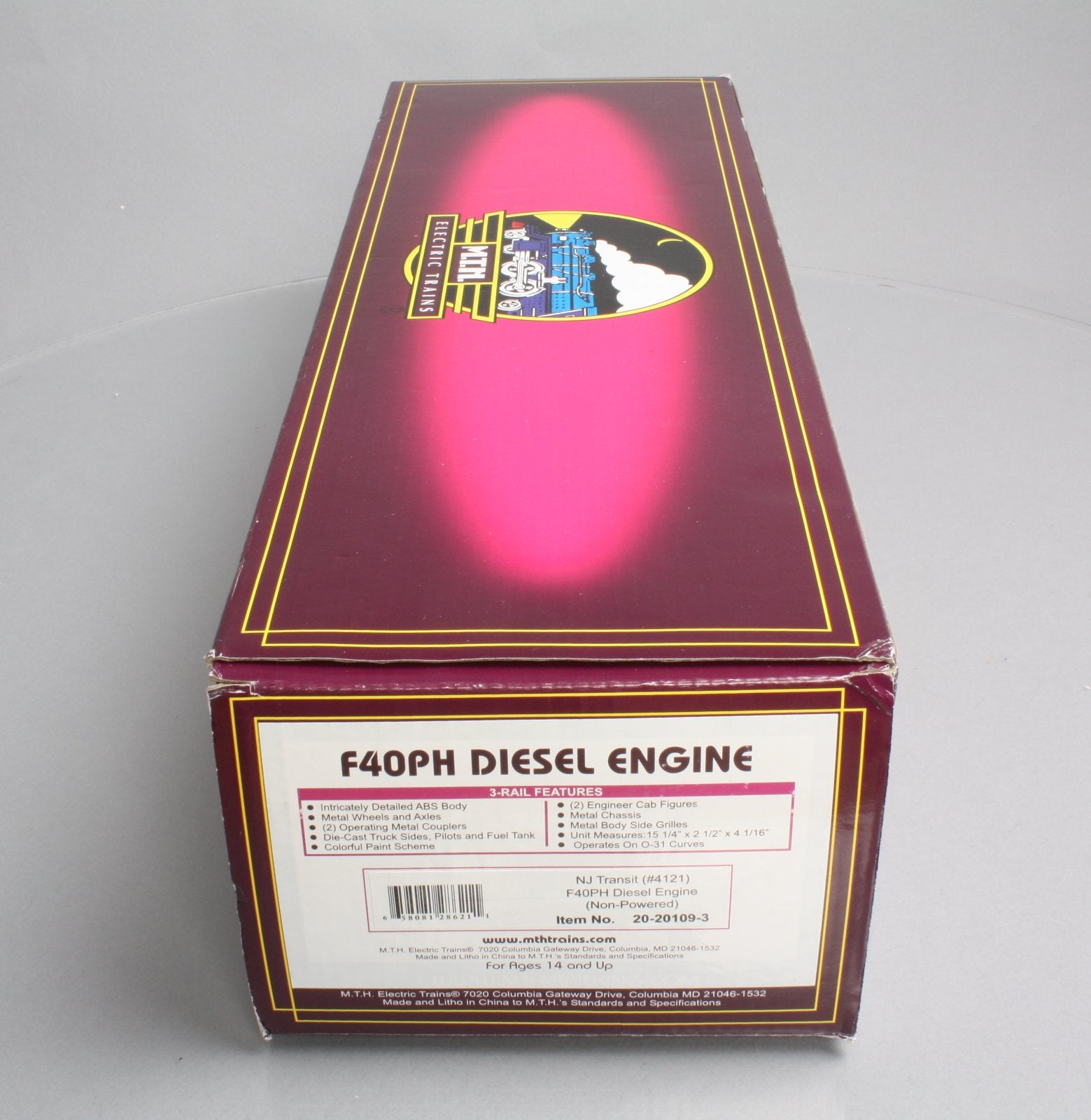 MTH 20-20109-3 NJ Transit F40PH Non-Powered Diesel Engine #4121
