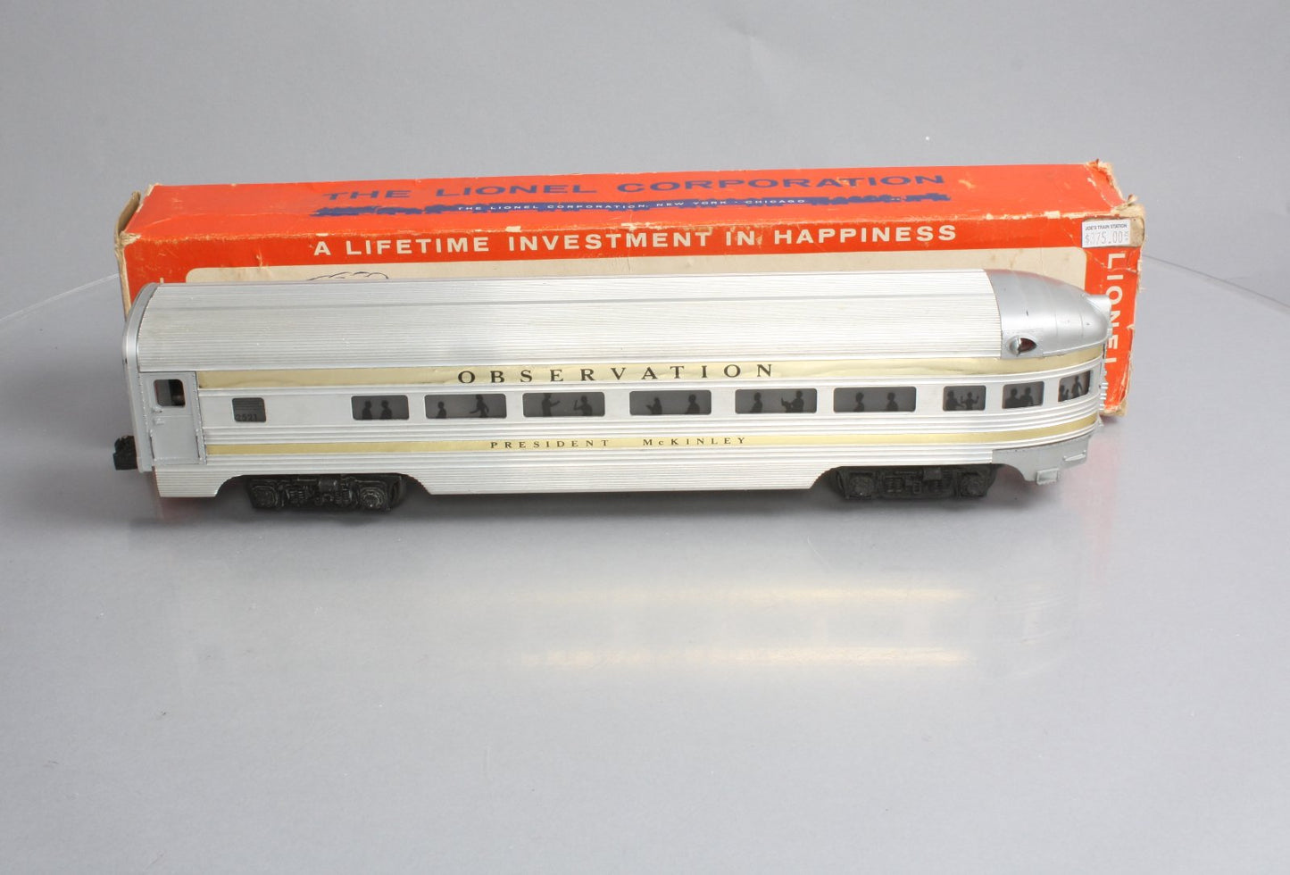 Lionel 2521 Vintage O President McKinley Gold Stripe Aluminum Observation Car