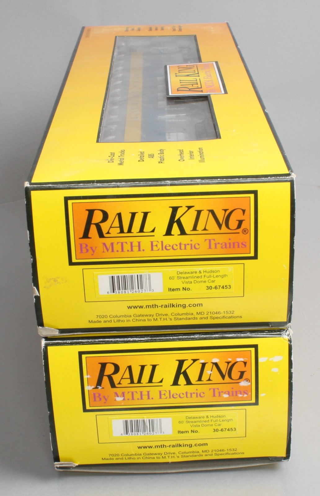 MTH 30-67453 Delaware & Hudson 60’ Streamlined ABS Full-Length Vista Dome Car V2