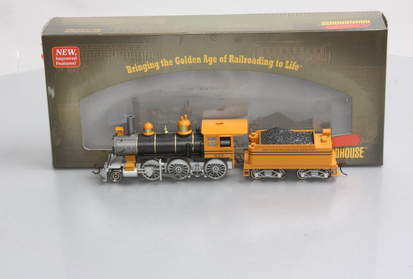 Roundhouse 84778 HO D&RGW RTR Old Time 2-6-0 Steam Locomotive #597