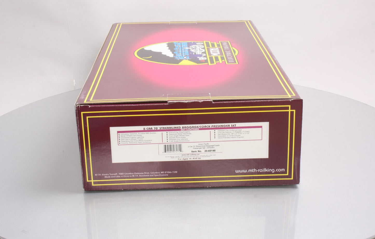 MTH 20-69148 O Union Pacific 70' ABS Baggage/Coach Passenger Set (Set of 2)