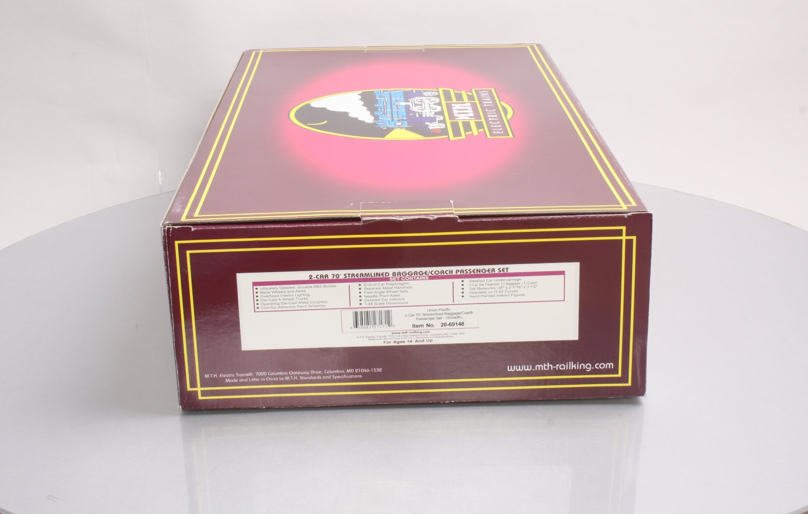 MTH 20-69148 O Union Pacific 70' ABS Baggage/Coach Passenger Set (Set of 2)