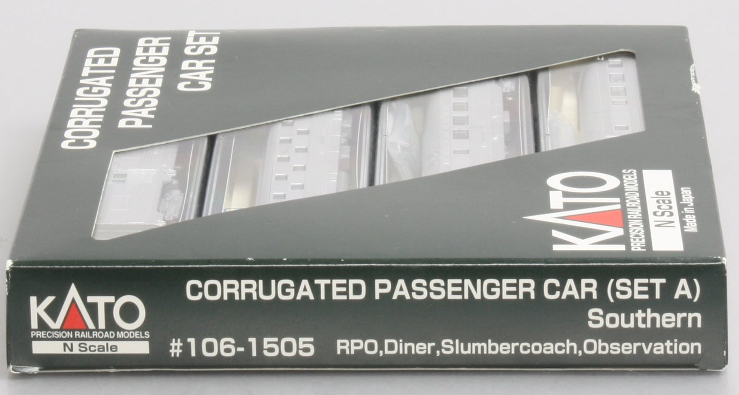 Kato 106-1505 N Southern Corrugated Passenger Cars Set A (Set of 4)