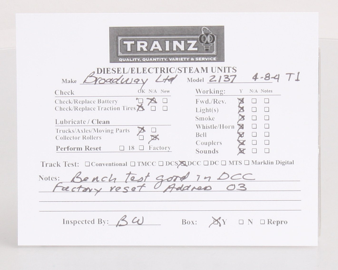 Broadway Limited 2137 HO Reading Class T-1 4-8-4 Paragon2™ #2103 w/Sound/DCC