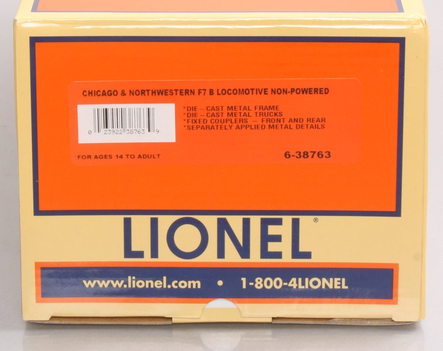 Lionel 6-38763 Chicago & North Western F-7 B Unit Non-Powered Diesel Loco #315