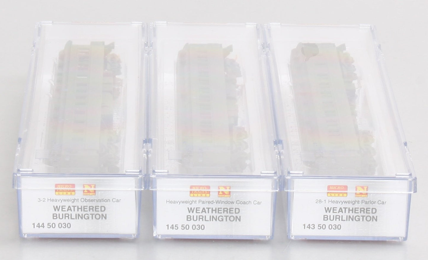 Micro-Trains 99305230 N CB&Q Heavyweight Passenger Car Runner Pack (Set of 3)