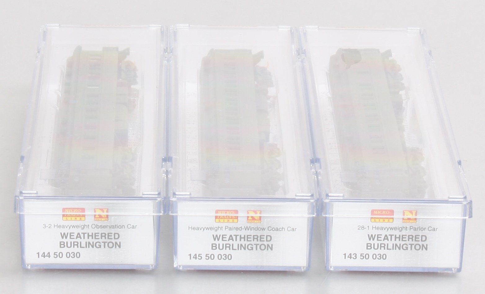 Micro-Trains 99305230 N CB&Q Heavyweight Passenger Car Runner Pack (Set of 3)