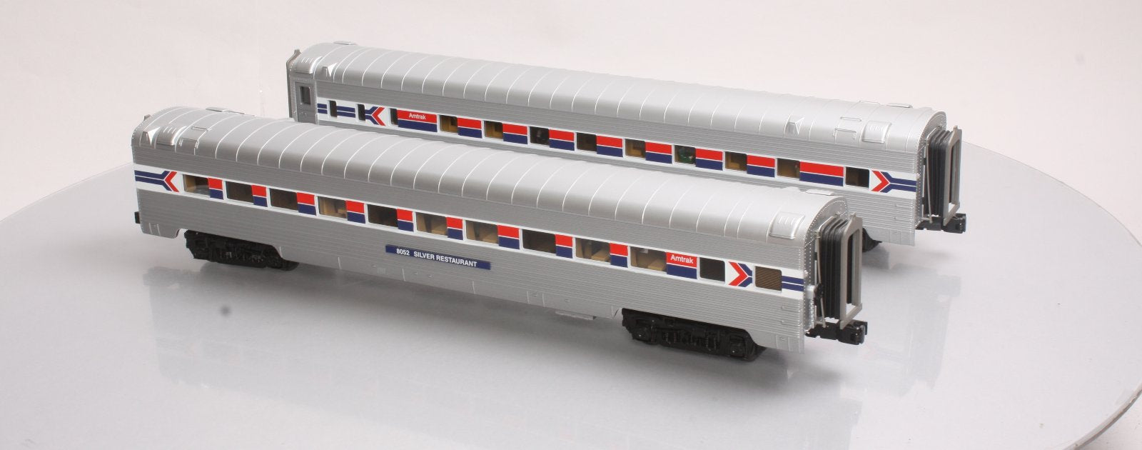 MTH 20-66155 Amtrak 2-Car 70' Streamlined Sleeper/Diner Pass Cars