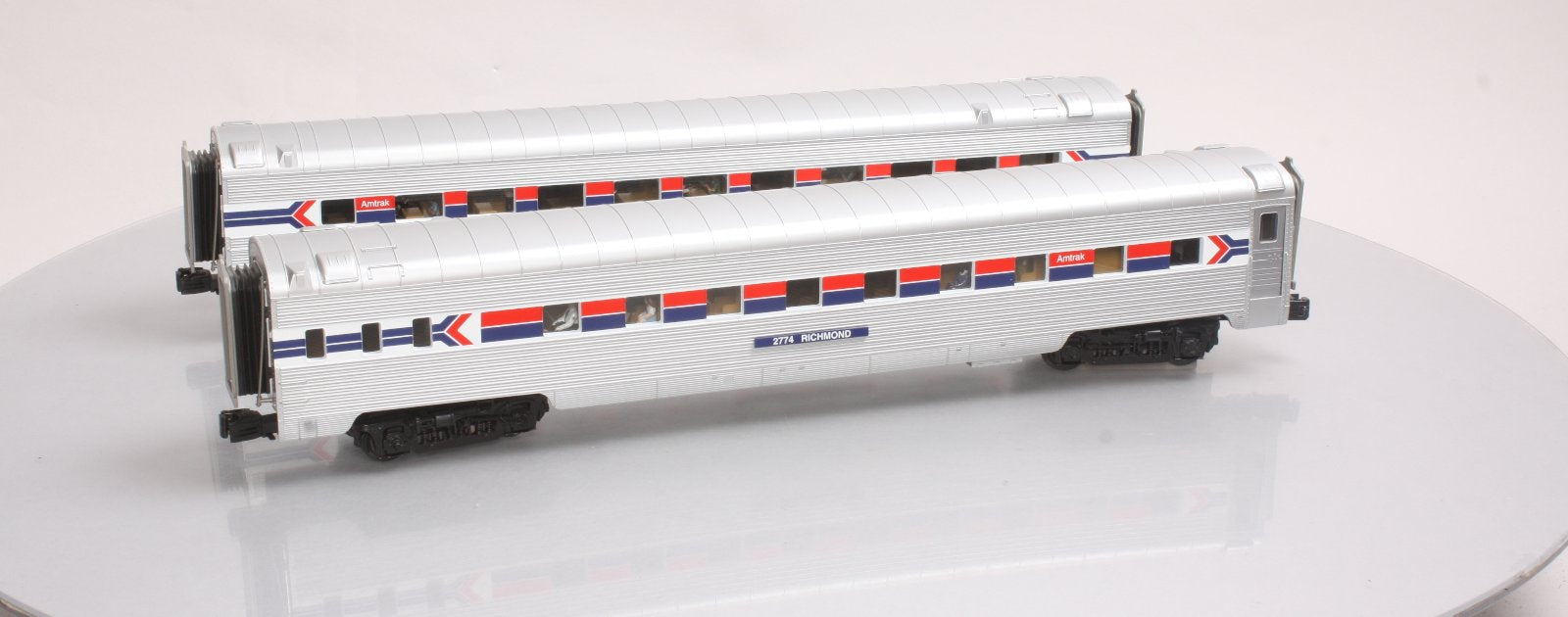 MTH 20-66155 Amtrak 2-Car 70' Streamlined Sleeper/Diner Pass Cars