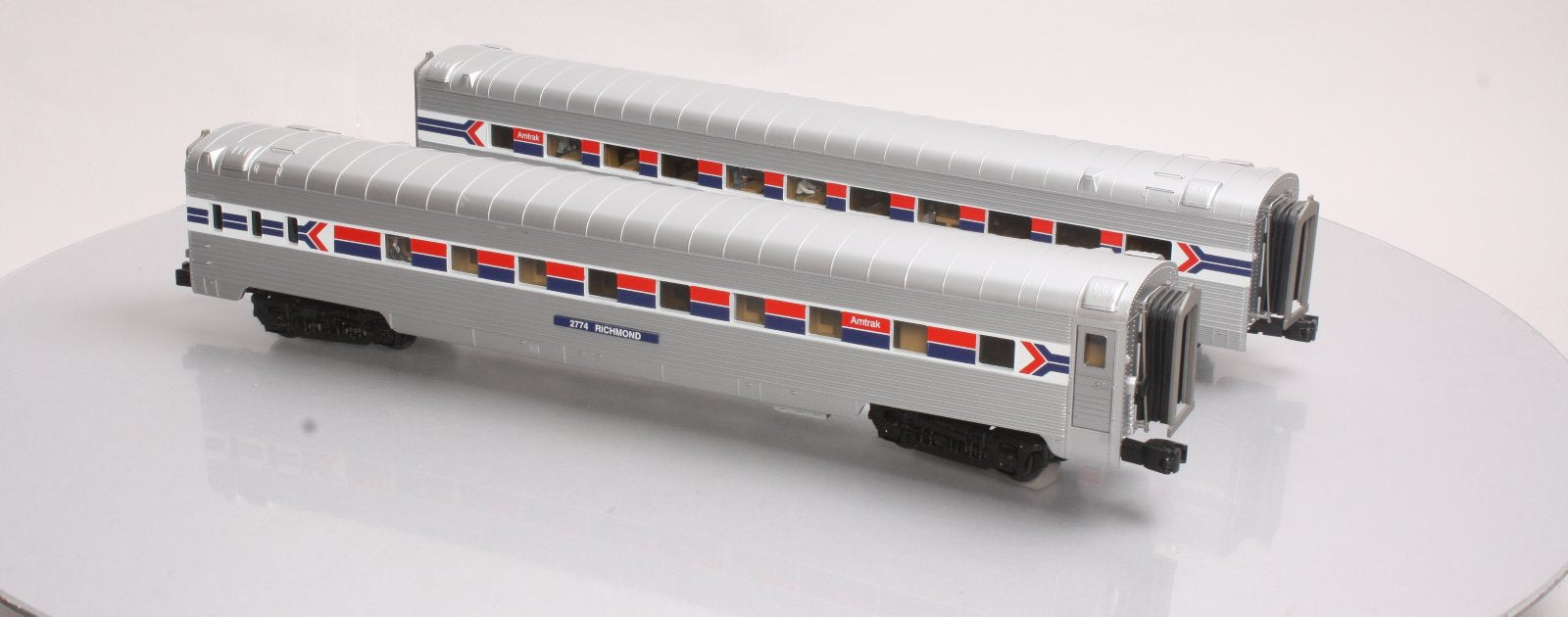 MTH 20-66155 Amtrak 2-Car 70' Streamlined Sleeper/Diner Pass Cars