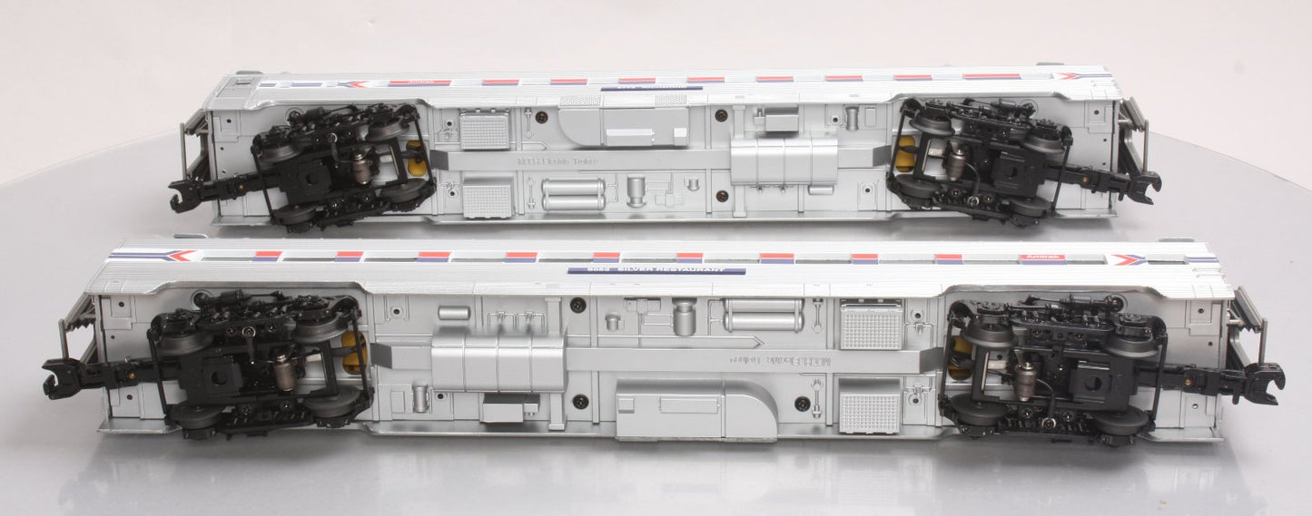 MTH 20-66155 Amtrak 2-Car 70' Streamlined Sleeper/Diner Pass Cars