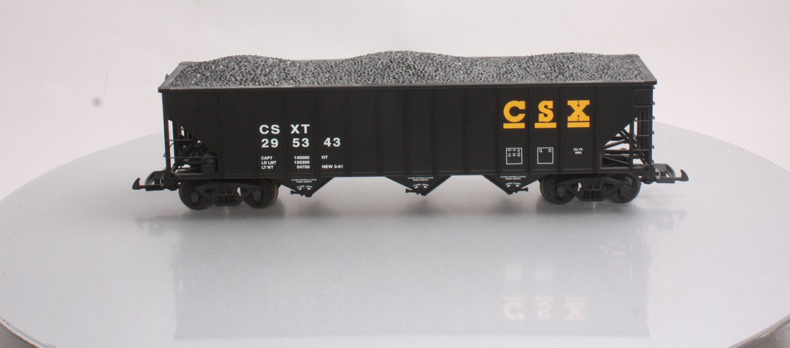USA Trains R14011 G CSXT 70-Ton 3-Bay Coal Hopper with Coal Load #295338