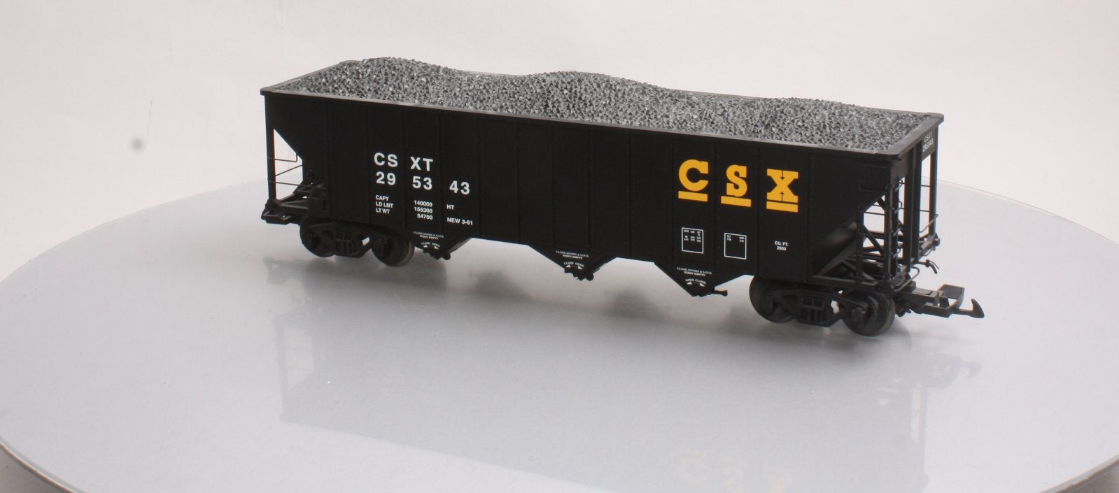USA Trains R14011 G CSXT 70-Ton 3-Bay Coal Hopper with Coal Load #295338