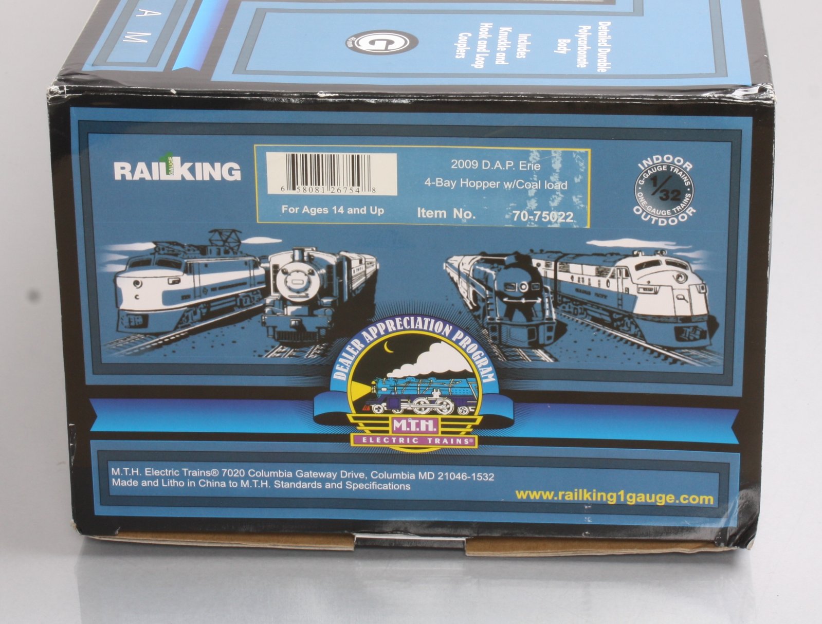 MTH 70-75022 G Scale Erie 4-Bay Hopper with Metal Wheels
