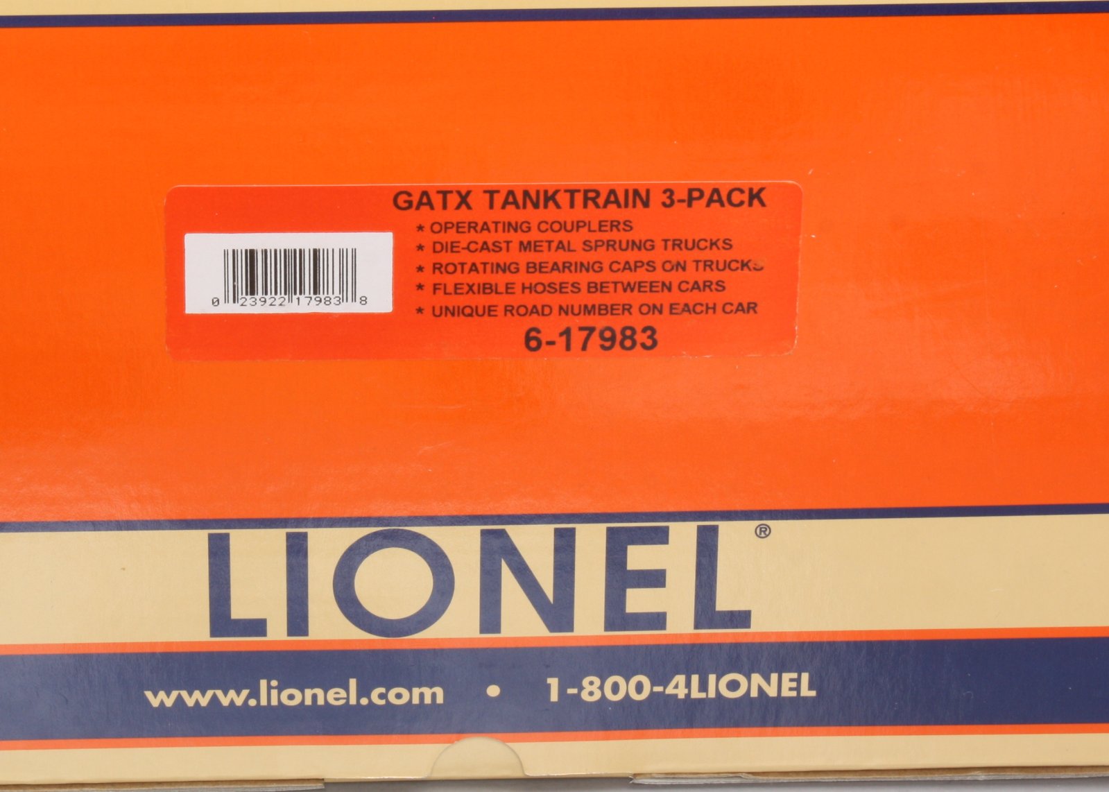 Lionel 6-17983 O Gauge GATX Tank Train Intermediate Cars (Set of 3)