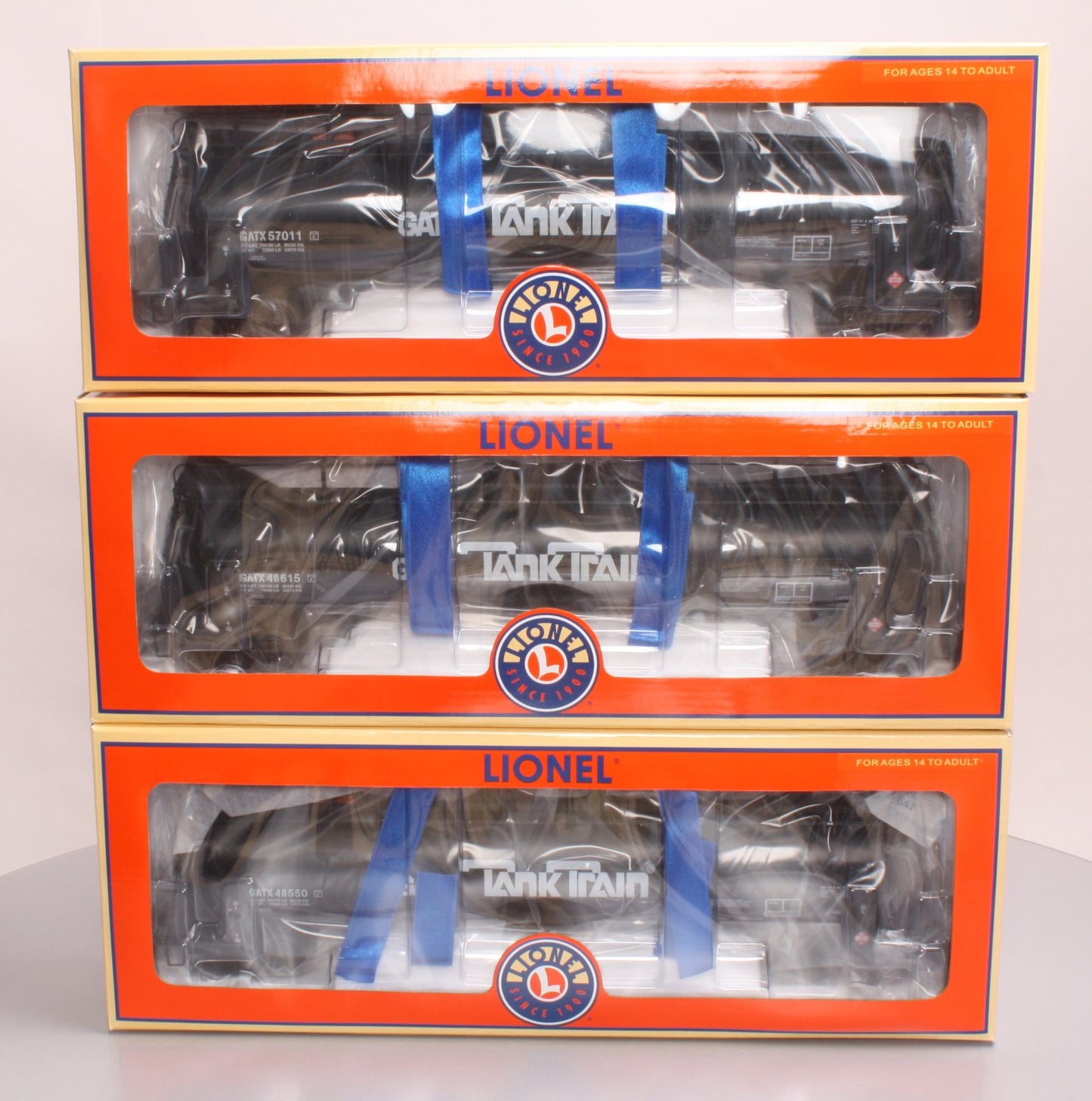 Lionel 6-17983 O Gauge GATX Tank Train Intermediate Cars (Set of 3)