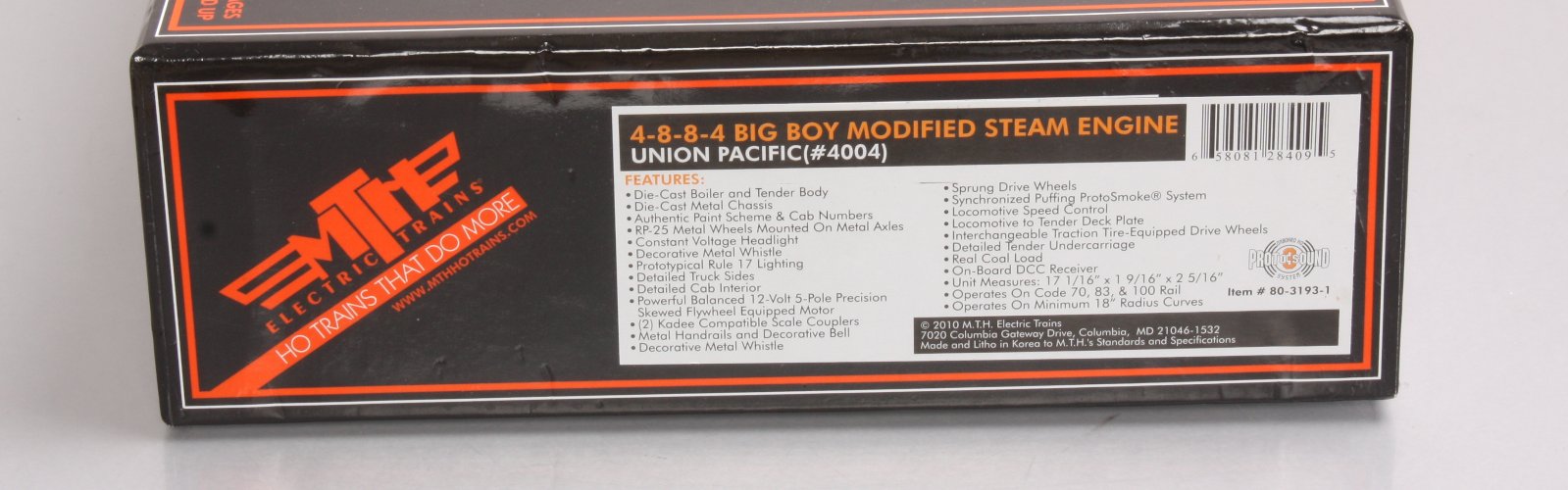 MTH 80-31931 Union Pacific HO Scale 4-8-8-4/Modified w/PS3 #4004