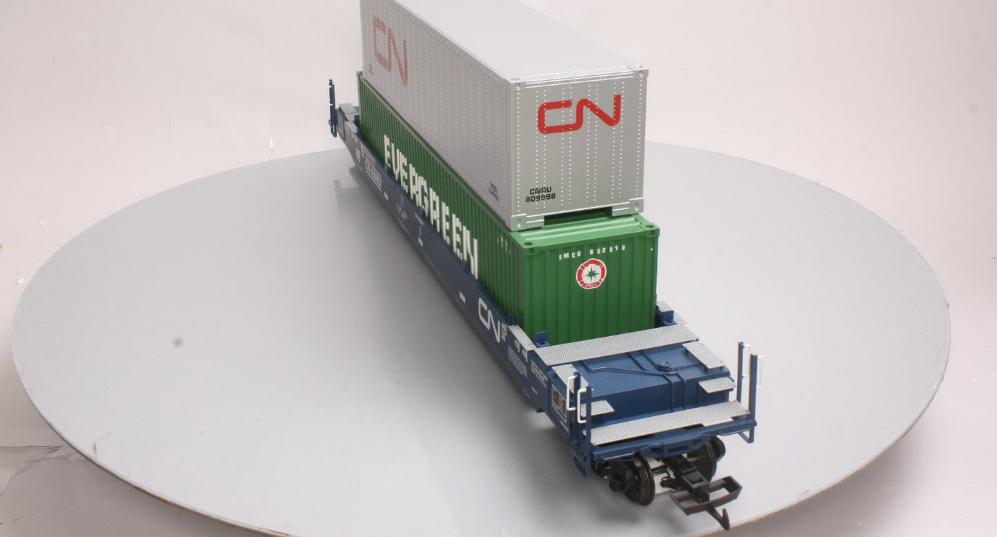 USA Trains 17126 CN Gunderson Husky Stack with 2 Containers - Metal Wheels