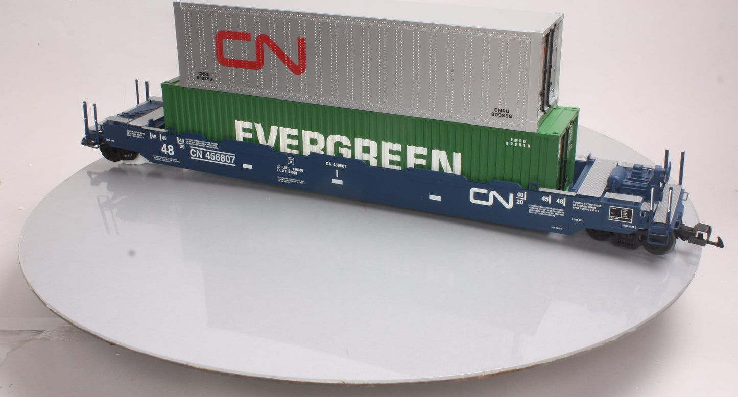 USA Trains 17126 CN Gunderson Husky Stack with 2 Containers - Metal Wheels