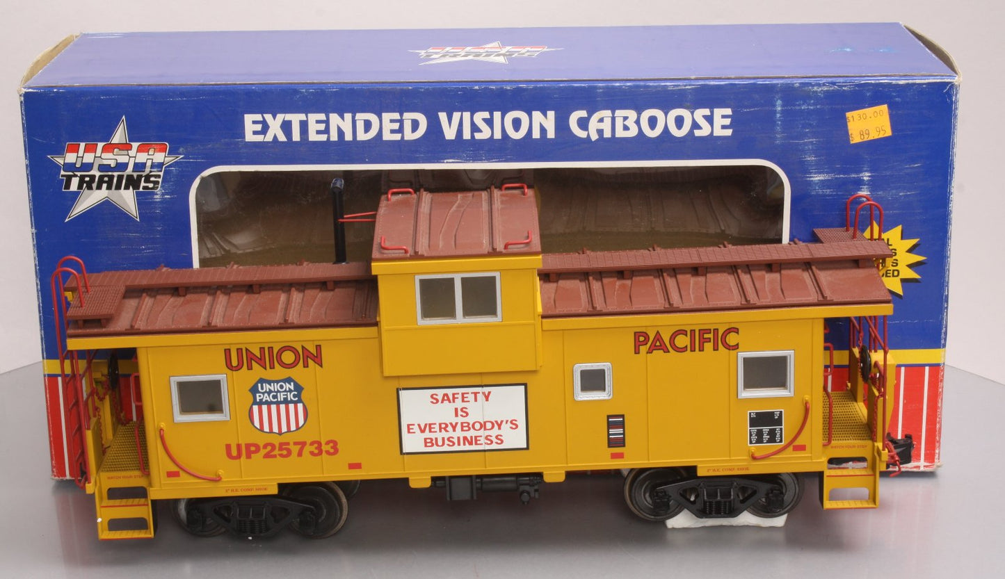 USA Trains R12103 G Union Pacific Extended Vision Caboose #25733 - Metal Wheels