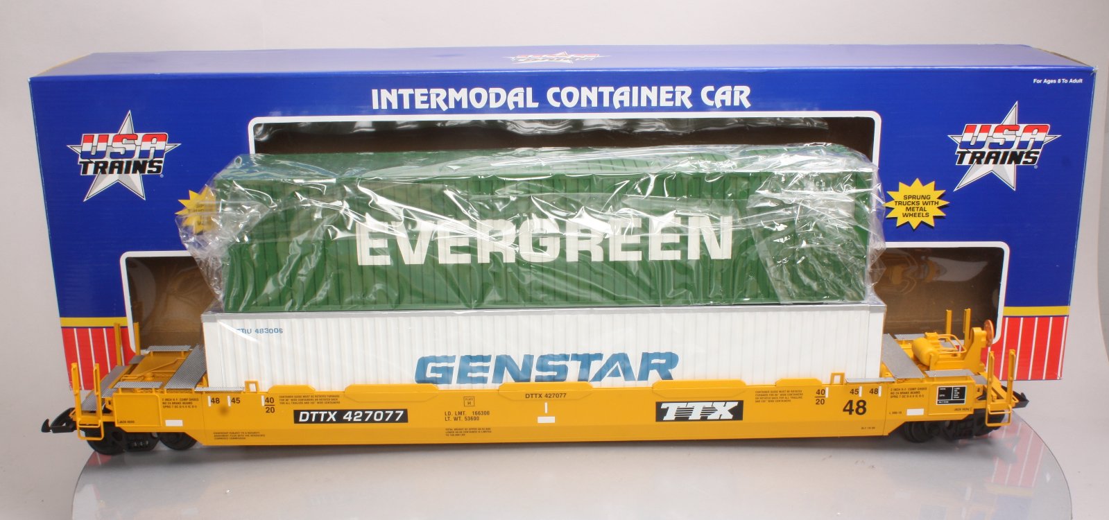 USA Trains R17103 G TTX Gunderson Husky Stack with Container (Set of 3)