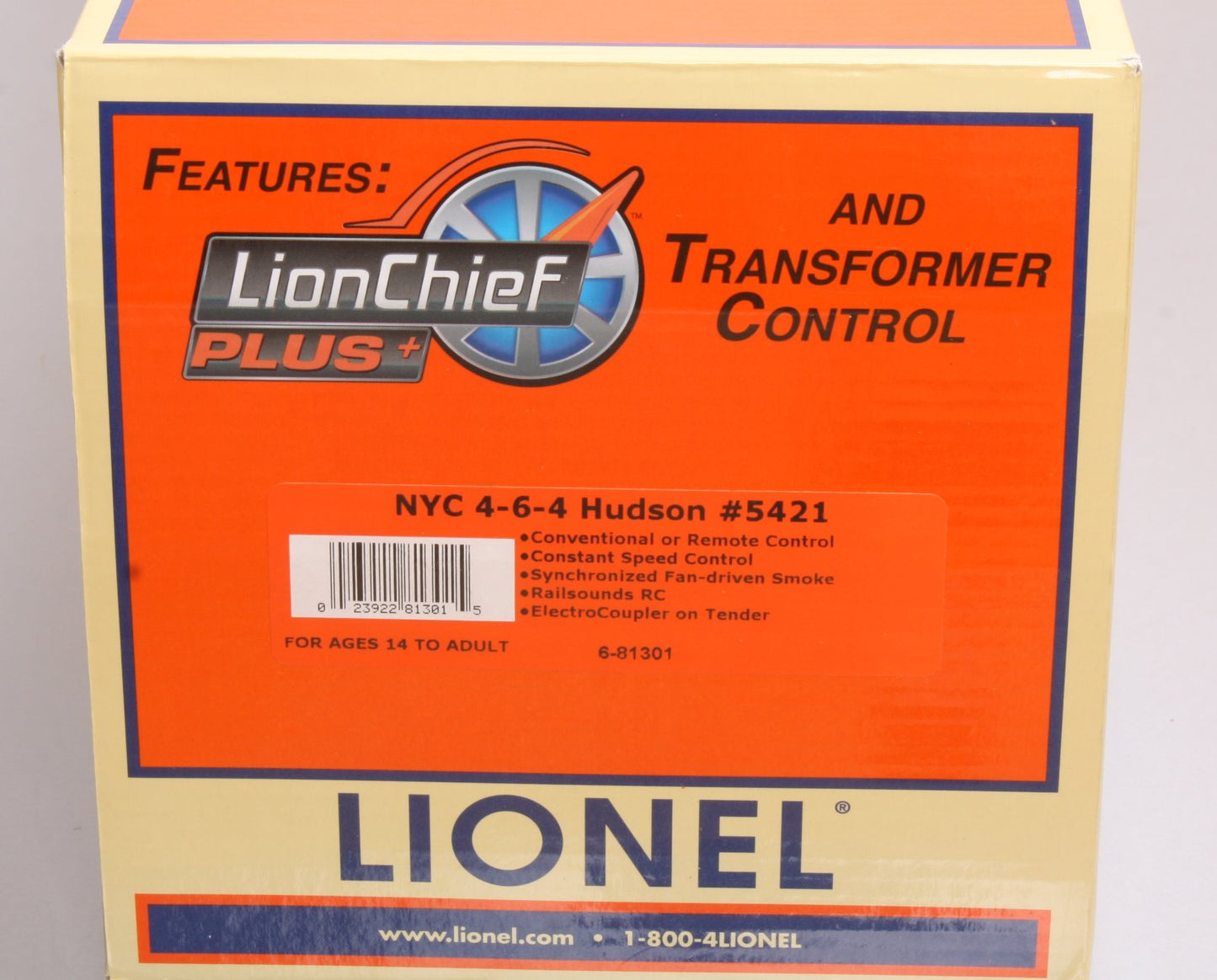 Lionel 6-81301 O NYC 4-6-4 Hudson Steam Loco w/LionChief Plus RC & Sound #5421