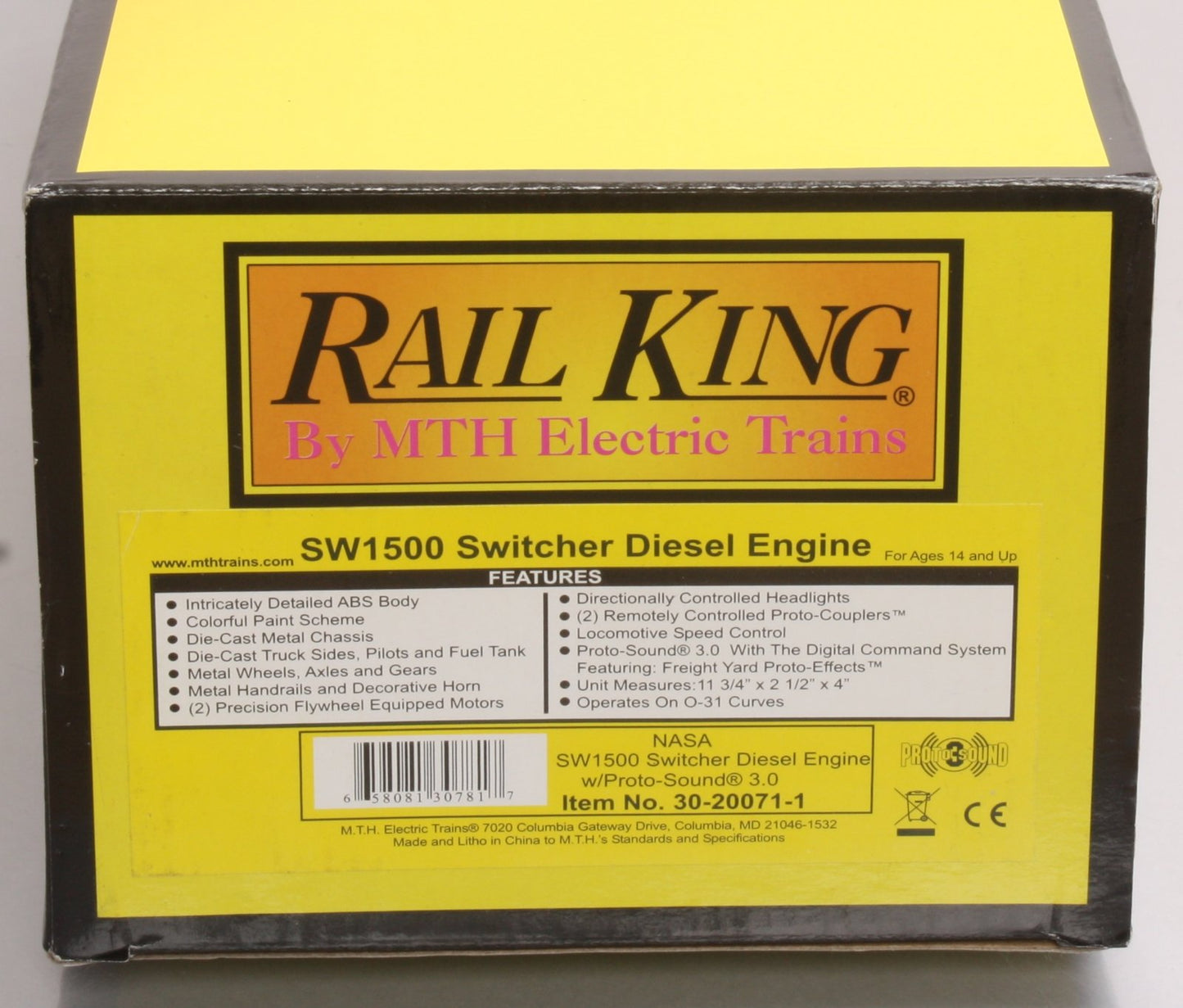 MTH 30-20071-1 NASA SW1500 Diesel Switcher w/PS 2.0 #3