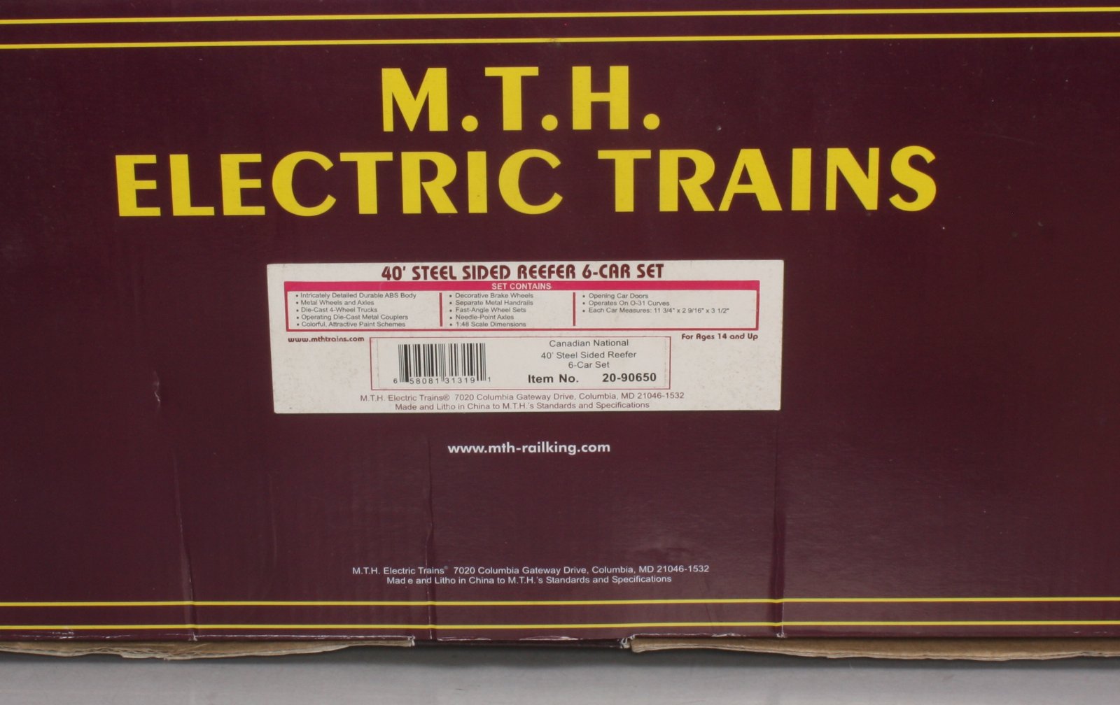 MTH 20-90650 O 40' Steel Reefer, CN #1 (6)