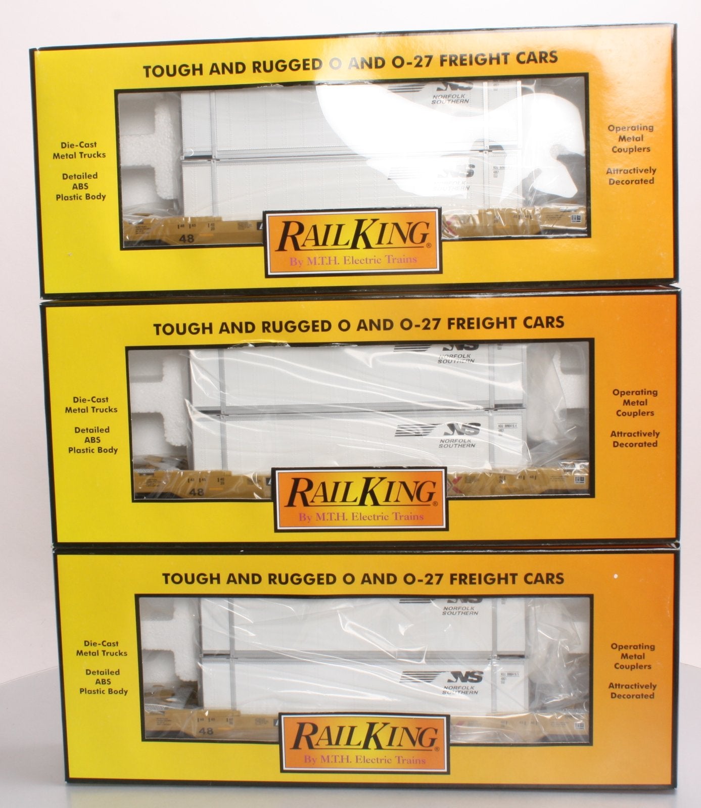 MTH 30-7052 O Norfolk Southern RailKing Husky Stack Set (Set of 3)